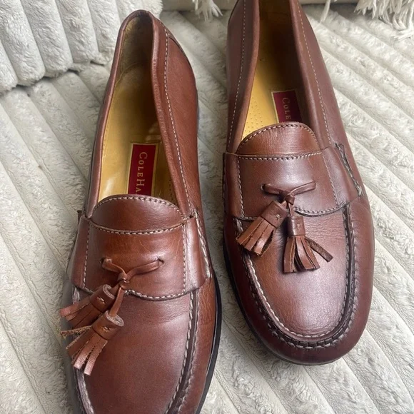Cole Haan Pinch Tassel Loafers Men's Brown Leather Slip On Dress Shoes Size 11 - Picture 9 of 10